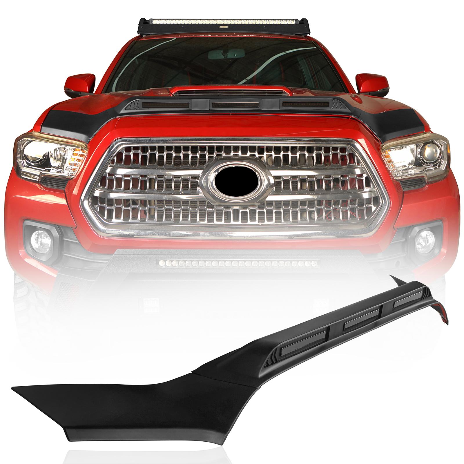 Hooke Road Hood Protector Stone & Bug Deflector w/ Amber Lights for 2016-2023 Toyota Tacoma Hooke Road Hood Protector Stone & Bug Deflector w/ Amber Lights for 2016-2023 Toyota Tacoma