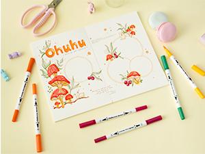 Ohuhu Maui 160-color Brush Pens Dual Brush Fine Tip Drawing Pens Water-Based Coloring Markers for Calligraphy Bullet Journal with Carrying Case -Maui