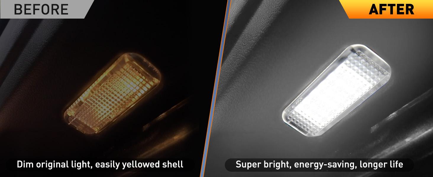Nilight 2PCS LED Interior Door Panel Light Courtesy Warning Lights White Beam Plug and Play Compatible with Audi A3 A4 A5 A6 A7 S3 S4 S5 S6 S7 Q5 Q7 TT OEM Replacement CANbus Error Free