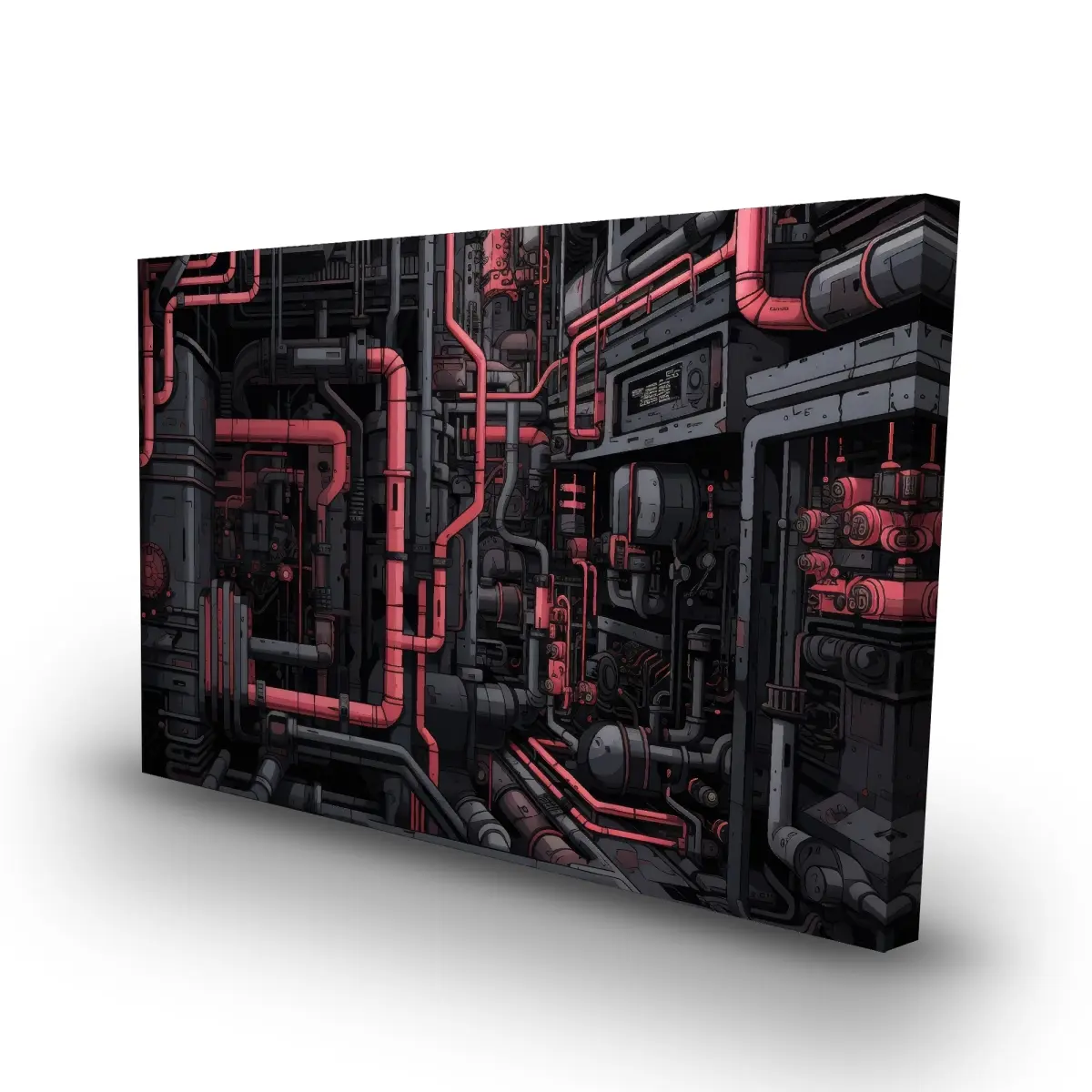 Pictorem C1RC2436D9T282 24x36 in. Tubular Nightmare - Red Canvas Wall Art Print, Abstract Geometric Home Decor, Room Artwork Supply
