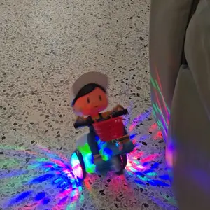 Kids Electric Stunt Bike Toy, Musical Light Up Tricycle with Wiggling Action, Obstacle Avoidance and Interactive Play Birthday Creativity