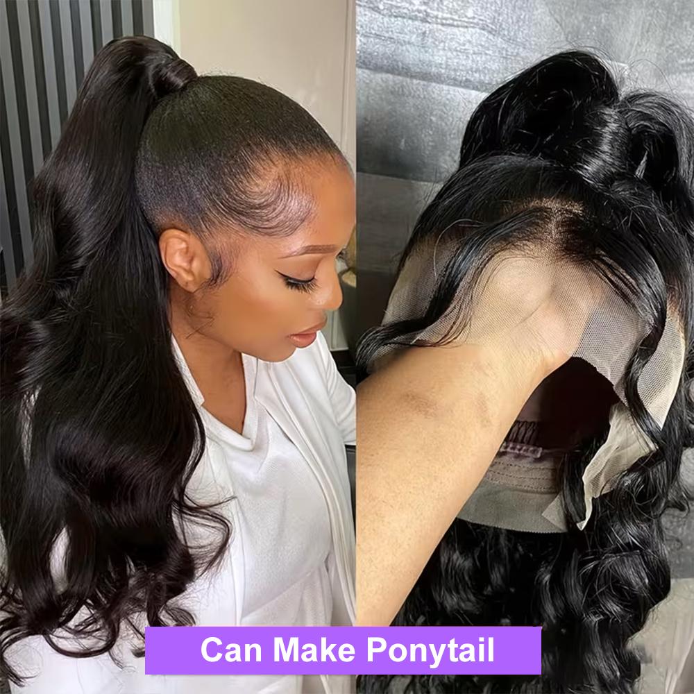 【30"=$107】Redice 360 Lace Front Wigs Human Hair Body Wave Wig Pre Plucked Glueless Wigs for Women Drawstring  Honey Blonde Ombre Frontal HD Lace Wig Human Hair 4/27 & Natural Black 180% Density