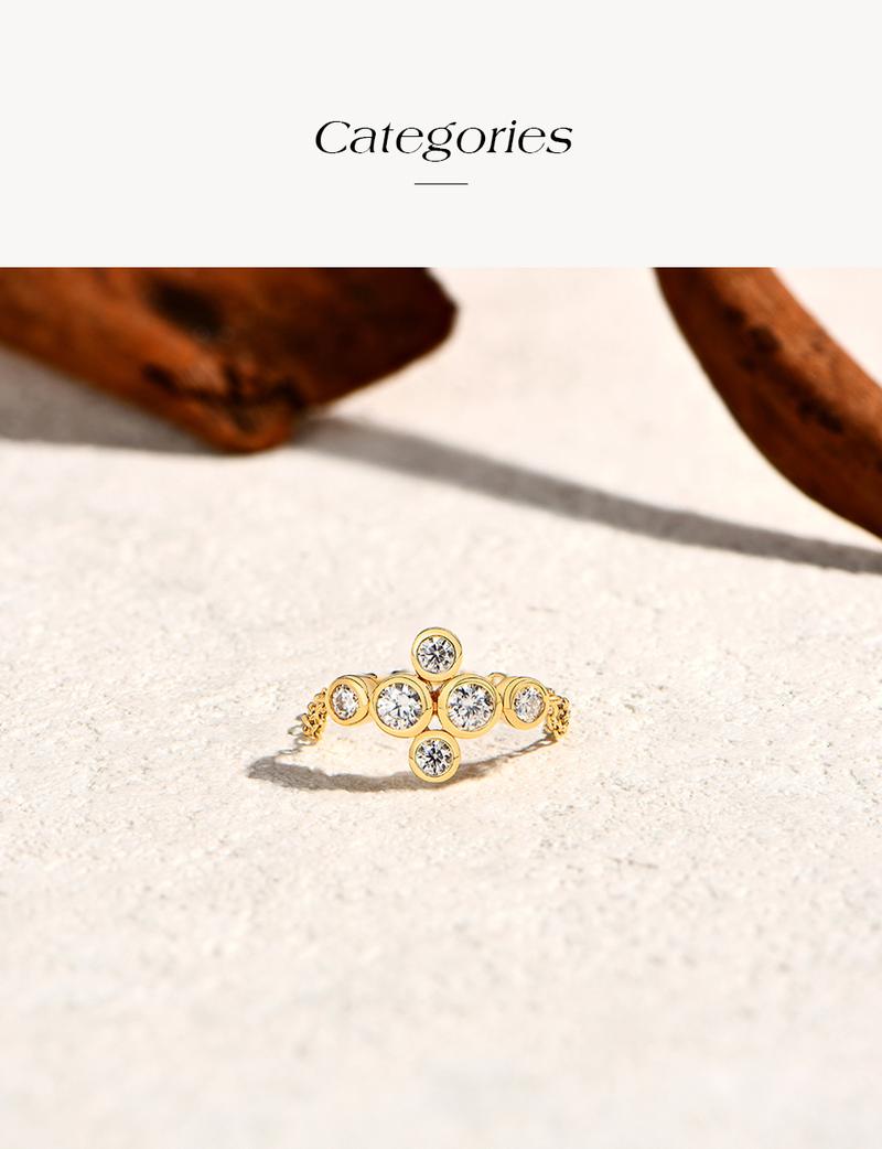 ATTAGEMS D VVS1 Color Lab-Created Moissanite Ring Chain Type 925 Sterling SIlver Daily Wear Design Party Travel Birthday Rings Fine Jewelry Gift R305