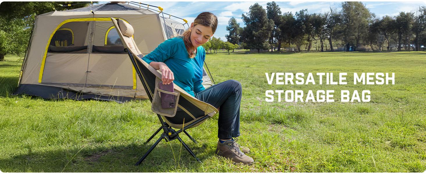 Fanttik Outdoor Zeta L8 Max Rocker Camping Chair, Multi-Angle Adjustable Camping Chair Supports 250 lbs, Portable & Lightweight, Comfort-Driven Design, High Strength Camping Chair