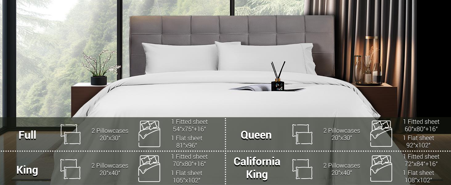 Sonoro Kate Cooling Bamboo Sheet Set- 4/6 Pieces Skin-friendly Hotel Bedding Set,Rayon Derived from Bamboo,Cooling&Breathable for Hot Sleepers Soft spring bed