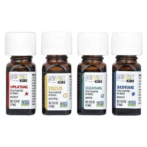 Aura Cacia Kids, Essential Oil Blends, 4 Bottles, 0.25 fl oz (7.4 ml) Each