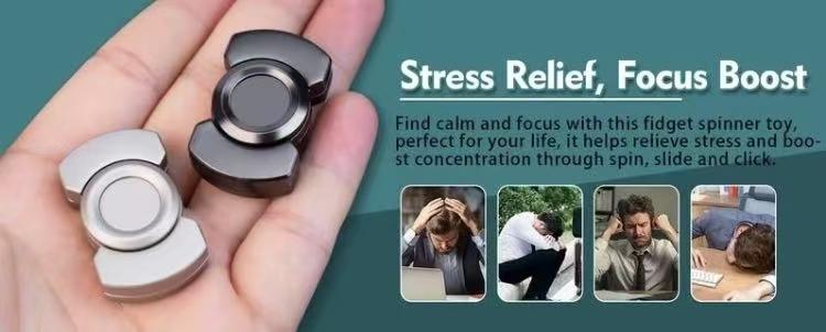 Ultimate 3-in-1 Fidget Toy: Spin, Slide, Click! Super-Smooth Magnetic Bearings - Crush Stress, Boost Focus Fast