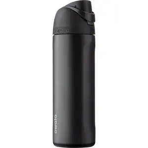 Owala Freesip 24 Oz Insulated Stainless Steel Water Bottle with Straw - BPA-Free, Perfect for Sports, Travel & School - Very Dark Color - Durable, Stylish Hydration Solution