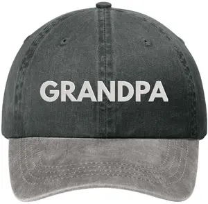 Grandpa Embroidered Baseball Cap | 100% Cotton Twill Two Tone Grandfather Fathers Day Hat