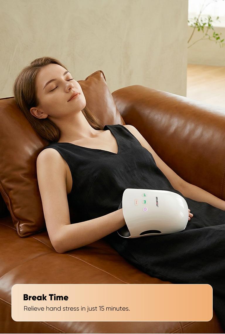 CINCOM Portable Hand Massager, Cordless, Advanced Airwave Technology, Customized Mode & Heating Function, Long-Lasting Battery Life, Auto-Off Feature, Perfect for Daily Relaxation, Comfort, White, Ideal Gift for Christmas & Birthday,dorm essentials,sohoch