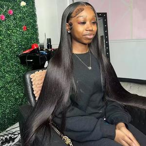 Bling Hair Straight Lace Front Hair Wigs 13x4 13x6 Lace Frontal Human Hair Wig for Women Brazilian Natural Black Hair 180% Density Pre-Plucked Hair Wig TikTokShopBlackFriday