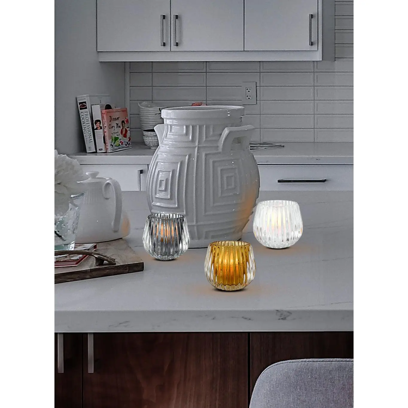 Optical Glass Candle Holder Collection
