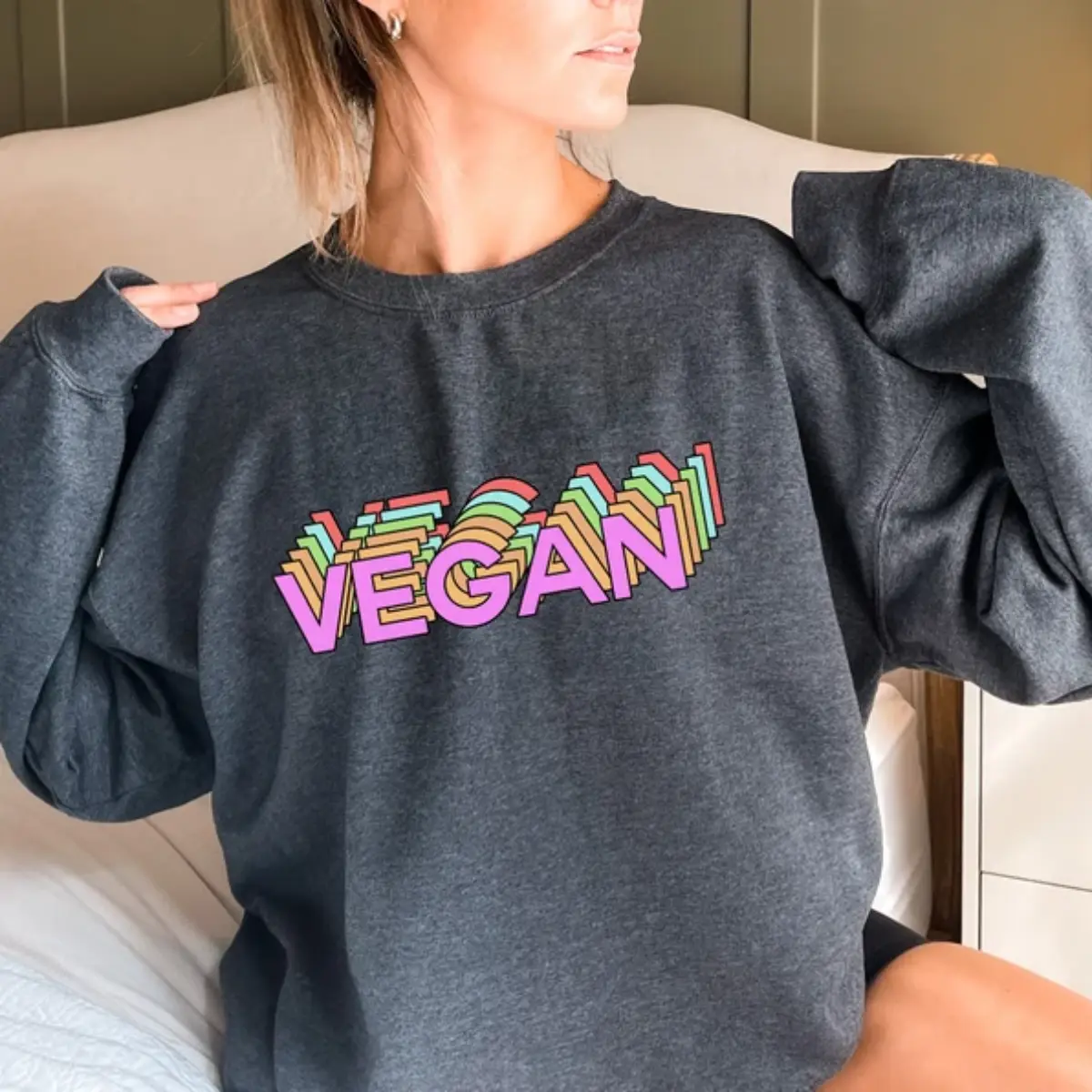 Vegan Sweatshirt, Vegan Power Shirt, Vegan Lifestyle Sweatshirt, Vegetarian Hoodie, Herbivore Sweater,Vegetarians Gifts,Retro Hoodie