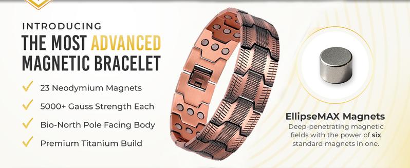 valentine Copper Bracelet for Men, 3X Ultra Strength Magnetic Bracelets, 99.99% Pure Copper with 3500 Gauss Neodymium Magnets, Adjustable Wearable Fitness Tracker Modern
