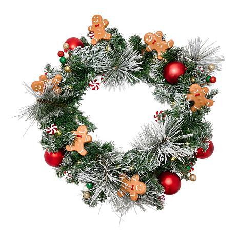 Winter Lane 24" LED Gingerbread Wreath