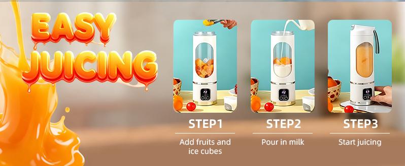 Ultimate Portable Blender! USB Rechargeable & Compact for Smoothies On-The-Go - Perfect Travel, Back To School & Gym! Leak Proof Design, Makes Shakes & Baby Food in Seconds cup juicer rechargeable mini blender vegetable