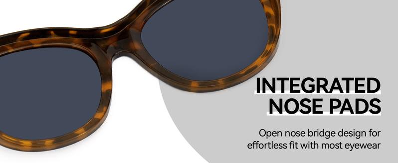 Meeloog Polarized Fit Over Sunglasses For Women, Trendy Round Tac SunGlasses Lightweight Wrap Around Shades ST0080 Gift Idea Brand Filter Effective Fashion Lens Flexible Antiglare Tri Acetate Cellulose Coating sunglasses women