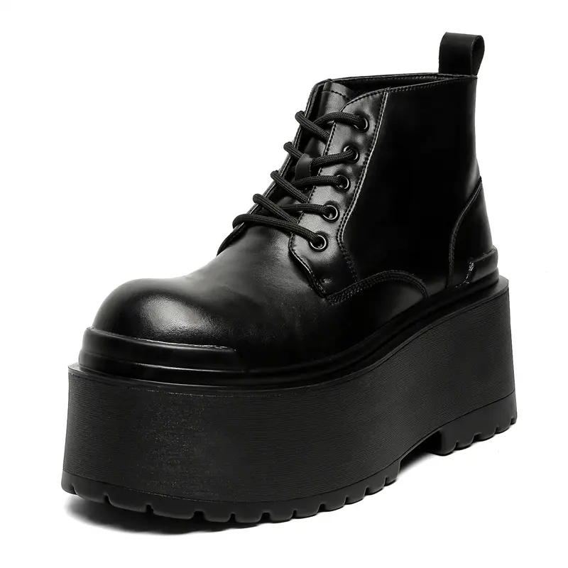XORAM Men's 2026 New 10cm Height Increasing Closed Ankle Boots, Casual Korean Footwear, Daily Versatile Fashion Shoes