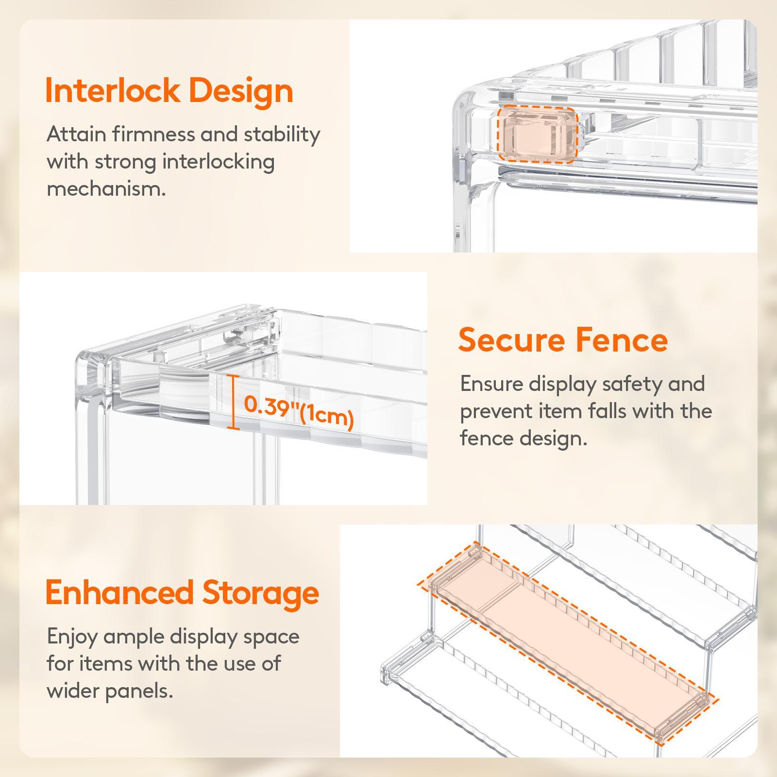 Lifewit 12 Inch Clear Display Stand  for Cologne, Fragrance, Figures, Cupcakes & Perfumes - Versatile Storage for Vanity Bathroom Organizer Shelf