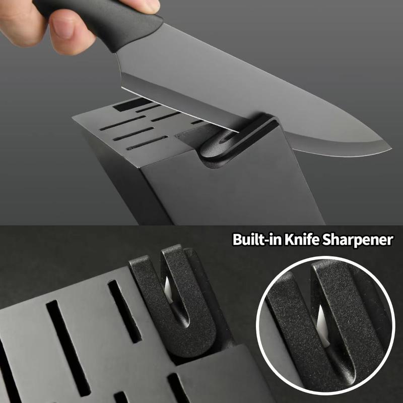 15-Piece Kitchen Knife Set: Solid Wood & Plastic Knife Block, Including Chef's Knife, Japanese-Style Knife, Meat/Vegetable Knife, Chicken Bone Knife, German-Style Steak Knife. Multi-Color Stainless Steel, Ideal for Home Storage & Gifting. Silicone Cutting 15-Piece Kitchen Knife Set: Solid Wood & Plastic Knife Block, Including Chef's Knife, Japanese-Style Knife, Meat/Vegetable Knife, Chicken Bone Knife, German-Style Steak Knife. Multi-Color Stainless Steel, Ideal for Home Storage & Gifting. Silicone Cutting