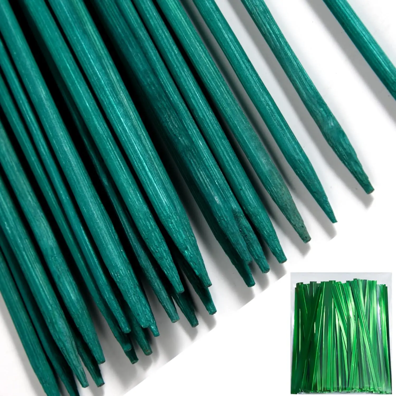 Plant Sticks Support 50 PCS 18 inches Green Bamboo Sticks Garden Wood Plant  Stakes Floral Orchid Tomato Wooden Stakes - TikTok Shop