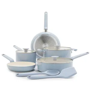 GreenPan Rio Advanced 10pc Ceramic Nonstick Cookware Set Stardew Blue