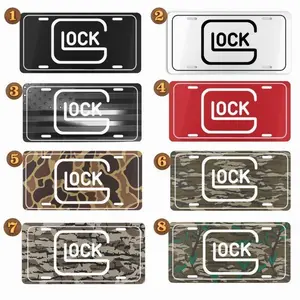 GLOCK Camo License Plate, 12 x 6 Aluminum Vanity Tag for US Vehicles, best gift, Old School Bottomland Camo, Duck Camo, Woodland Camo Vanity Plate