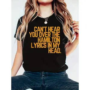 Cotton Unisex Vintage Historic Hamilton Quote T-Shirt - Printed Short Sleeve T-Shirt Top - Casual Sport Style - Comfortable & Breathable For Summer, Spring Everyday Piece