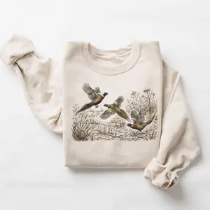 Pheasant Bird Vintage Graphic 90s Shirt Retro Rustic Wildlife Tee Country Hunting Aesthetic Gift Loose Fit Gildan 18000 Medium Heavy Fabric