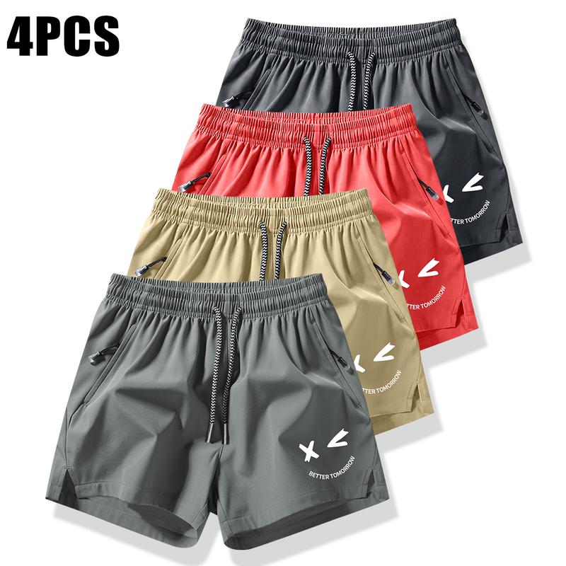 Men's shorts with drawstring waistband, made from lightweight polyester fabric, featuring pockets, perfect for beach or outdoor activities, everyday wear shorts | Drawstring Waist Shorts | Lightweight Shorts