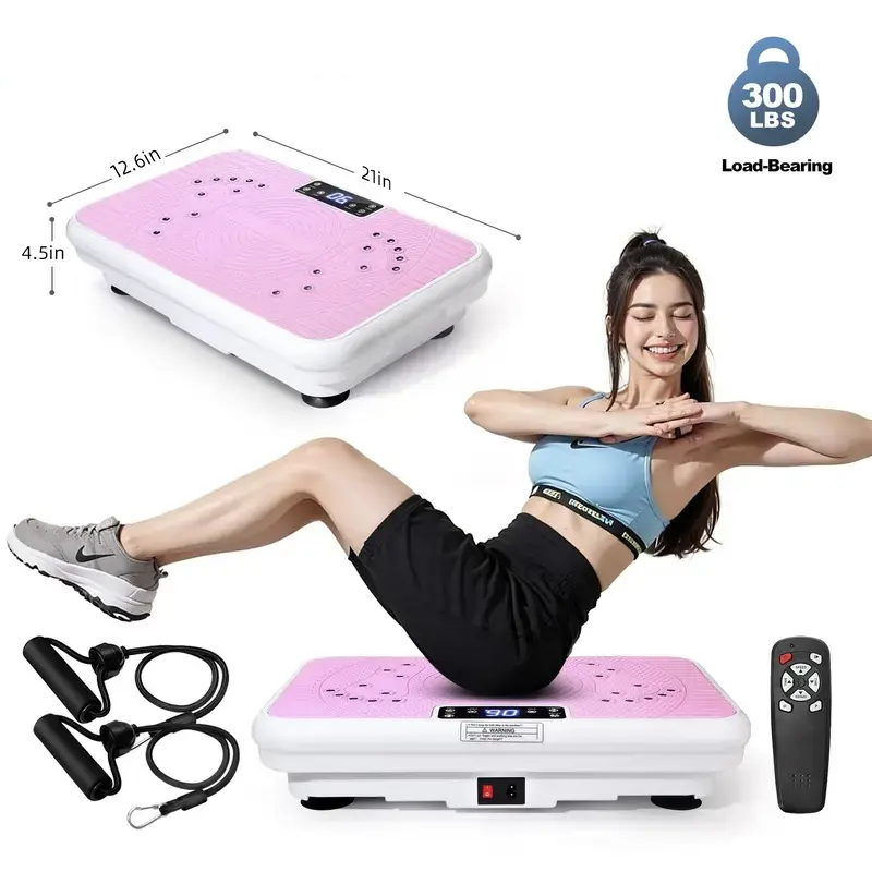 High-Power Vibration Plate Exercise Machine - Unisex Compact Adjustable Home Gym Fitness Equipment with Weight Capacity, 3 Workout Modes, Remote Control, Home Workout Gear, Multifunctional Fitness Tool fit max indoor Waist Twist and Core Ab