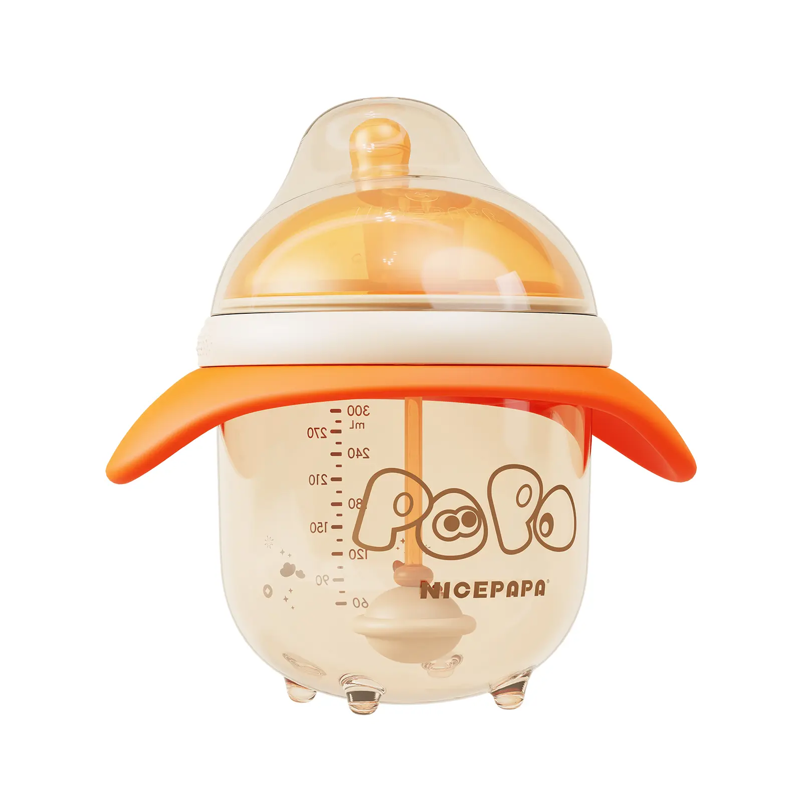 NICE PAPA PPSU Wide Neck Baby Bottle - Anti-Colic Floating Vents, Breast-Like Nipple, BPA & Latex Free - Bottles for Breastfeeding Babies, Newborn Feeding Solution