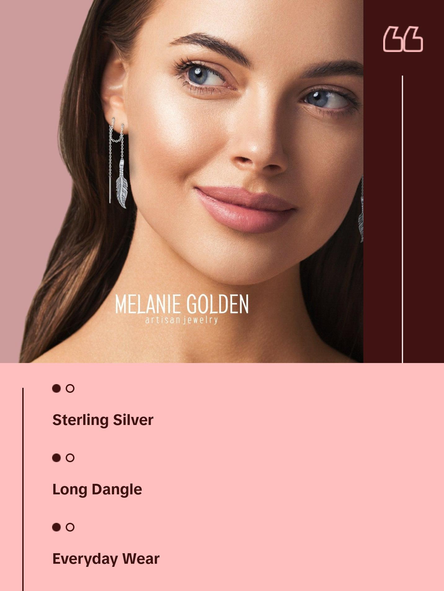 Feather Threader Chain Earrings