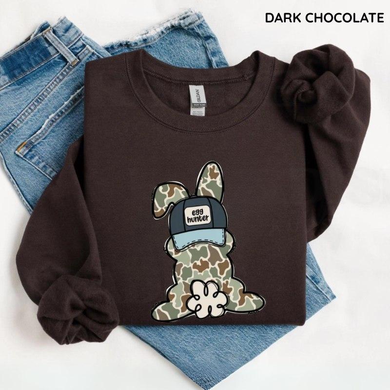 Egg Hunter Camo Easter Sweatshirt, Toddler Crewneck, Easter Day Shirt, Camo Easter Bunny Shirt, easter toddler shirt, Trendy shirt