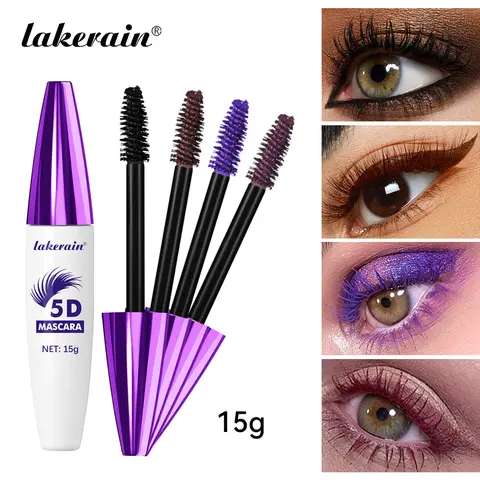 5D Silk Fiber Waterproof Mascara for Eyelash, Lashes Extension Colored Tube Mascara with Eyelash Brush, Long Lasting Smudge-proof Volumizing Lengthening, Makeup Present for Women