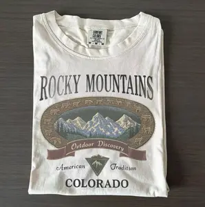Comfort Colors Vintage Rocky Mountains Colorado T-Shirt, Outdoor Discovery Graphic Tee, 90s Mountain Hiking Shirt