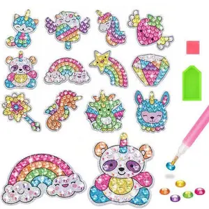 12PCS  5D DIY diamond art stickers, a cartoon animal acrylic mosaic art craft kit, suitable for creative projects, diamond art kit