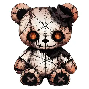 Halloween bear, Press-ready, Transfer only, MTO Handmade Gifts Diy Kit