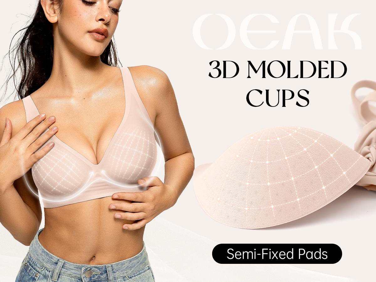 OEAK Womens Jelly Bras Wireless Comfortable Soft Push Up Bralettes Seamless Tshirts Bras Deep V Everyday Bras OEAK Womens Jelly Bras Wireless Comfortable Soft Push Up Bralettes Seamless Tshirts Bras Deep V Everyday Bras