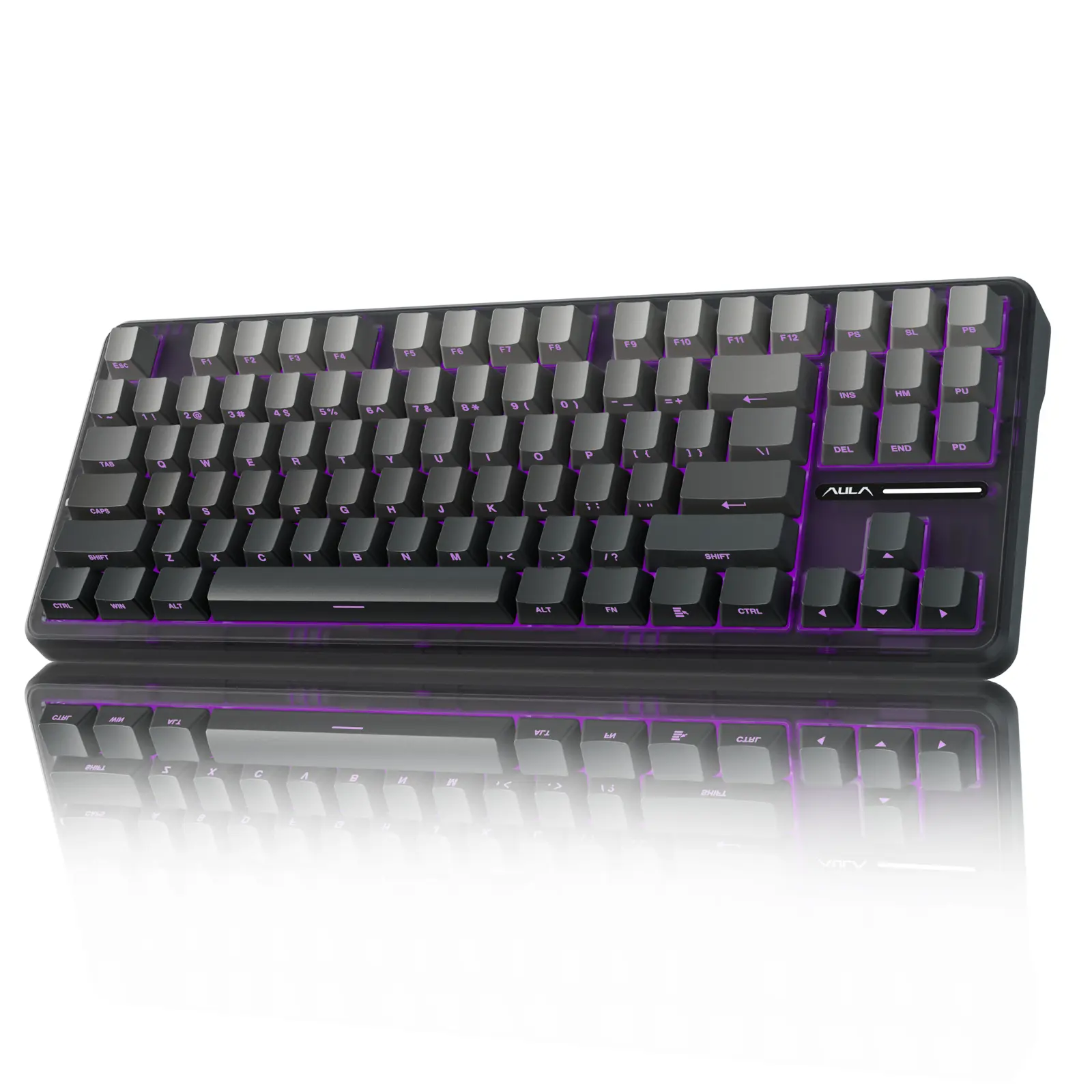 AULA F87 Pro 75% TKL RGB Backlit 3-way Tri-Mode Wireless Mechanical Keyboard - BT5.0/2.4GHz/USB-C Gasket Hot Swappable Custom Creamy Keyboard with Pre-Lubed Switches, Side Printed PBT Keycaps, Batteries for Gaming PC Accessory, Creamy Keyboards