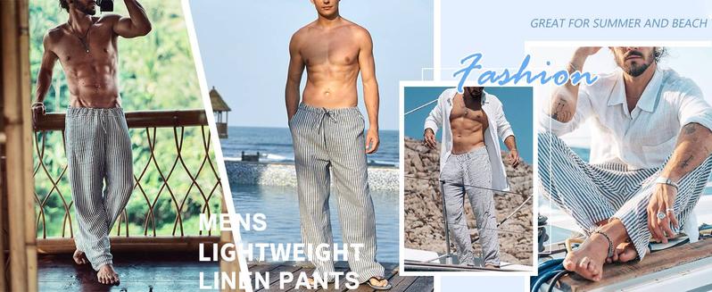 COOFANDY New York Fashion Week Linen Yoga Elastic Beach Vacation Pants Cotton Fabric Bottom Breathable Drawstring Light Loose Comfort Fit Adjustable Summer Trouser COOFANDY New York Fashion Week Linen Yoga Elastic Beach Vacation Pants Cotton Fabric Bottom Breathable Drawstring Light Loose Comfort Fit Adjustable Summer Trouser