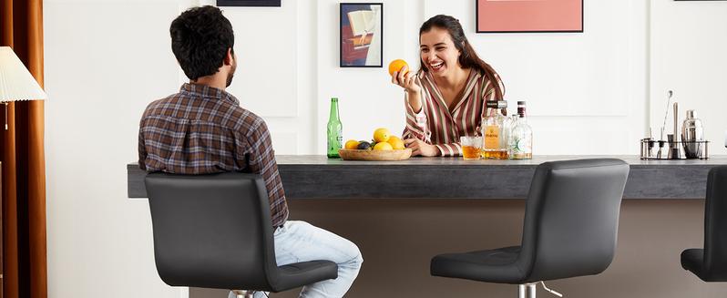 Adjustable Swivel Barstools , PU Leather, Hydraulic Kitchen Counter Height Bar Stools, Thickened Seat Cushion Square Island with Back