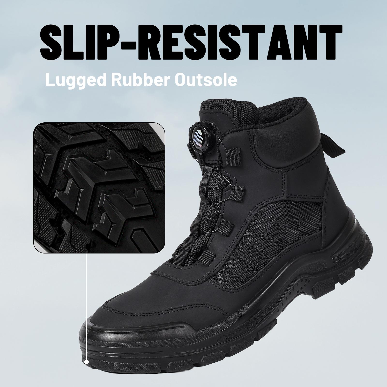 Steel Toe Boots for Men Women- Work shoes Stylish & Comfortable Safety Boots with Rotating Buckle Anti-Puncture Slip-Resistant Design Industrial Construction Puncture Proof Indestructible High Top Tactical Work Boots Steel Toe Boots for Men Women- Work shoes Stylish & Comfortable Safety Boots with Rotating Buckle Anti-Puncture Slip-Resistant Design Industrial Construction Puncture Proof Indestructible High Top Tactical Work Boots