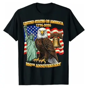 100% Premium Cotton 250 Anniversary USA 250th American Flag Patriotic 250 Years T-Shirt