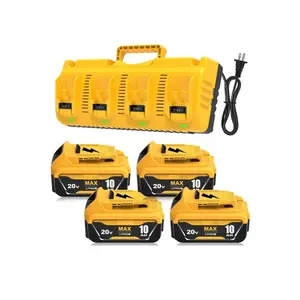 Ultimate 4-Pack Power Bundle for DeWalt: 10.0Ah Batteries & 4-Slot Charger – Fits DCB203, DCB204, DCB206 Tools