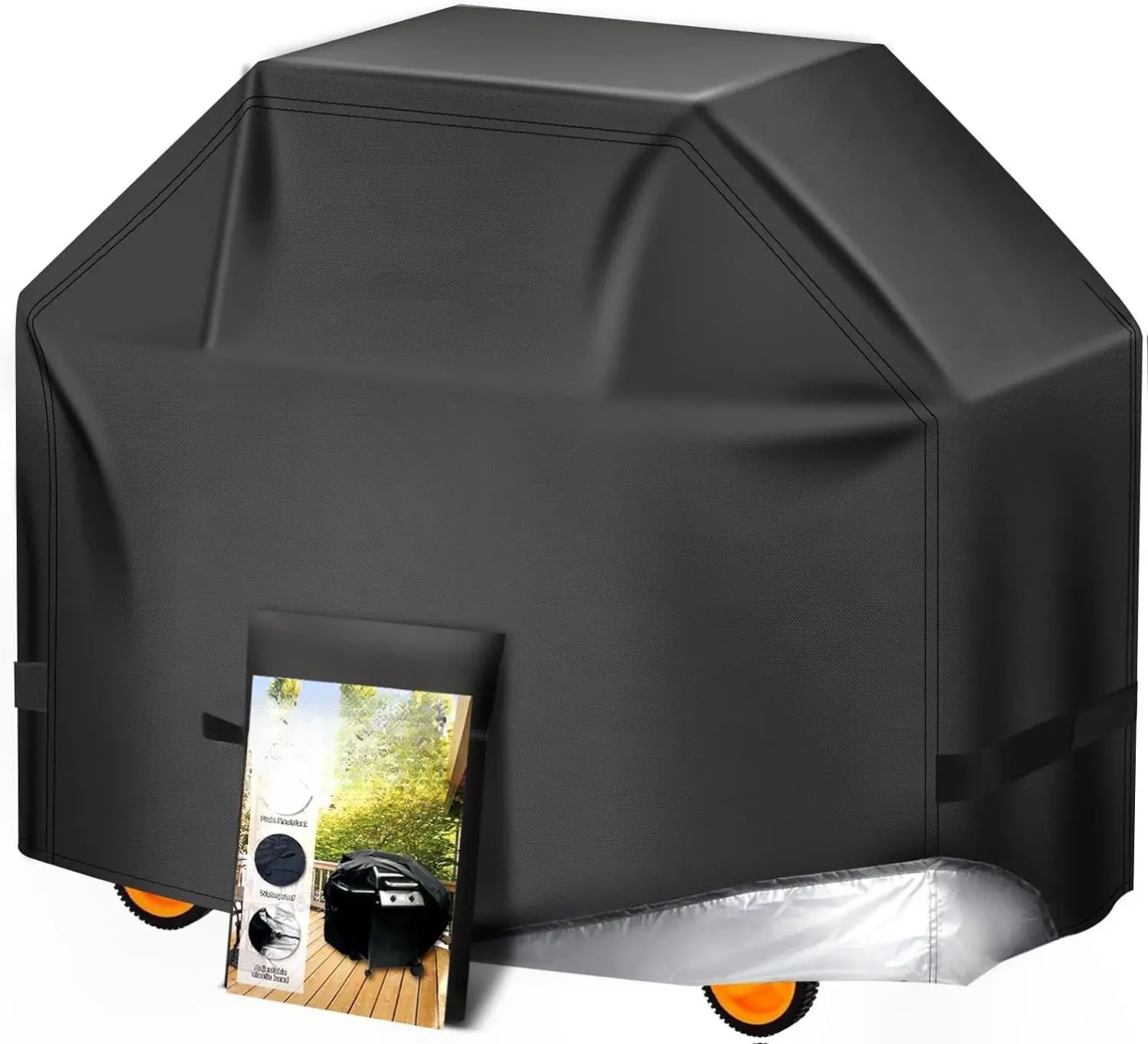 58 inch BBQ Gas Grill Cover for Outdoor Grill, Charbroil Grill Cover Barbecue Waterproof, Anti-UV for Weber Char-Broil Monument, Dyna-glo Nexgrill Spun Polyester, Protection
