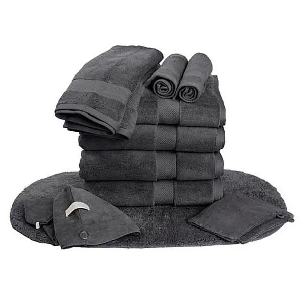 Joy Mangano Joy CleanBoss Bath Makeover 12pc Cotton Towel Set w/Rug