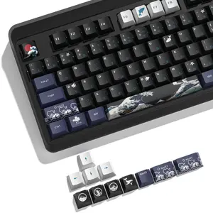 Womier Cherry Profile Dye-sub PBT Keycap Set 132 Keys Compatible with 61 68 84 87 96 98 100 104 108 Keys Mechanical Keyboards