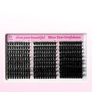 ColMagic DIY Mixed Eyelash Clusters Kit, 10-18mm 60D/80D/100D Curls, 300 Dense Lash Extensions, Waterproof Hypoallergenic Lightweight, for Natural No-Makeup Daily Wear Gentle Soft Fluffy Cosmetic