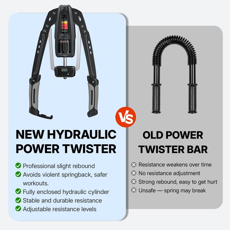 Merach Hydraulic Arm Trainer with Counter, 22-440lbs Adjustable Chest Expander for Home Gym, Arm & Shoulder Strength Training Equipment